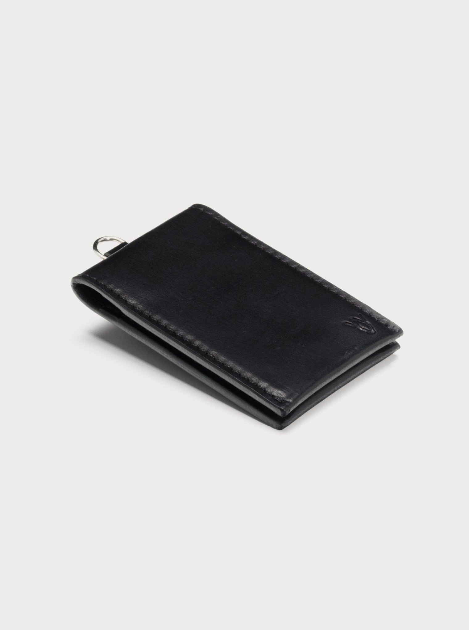 yvy leather card wallet with logo stamp
