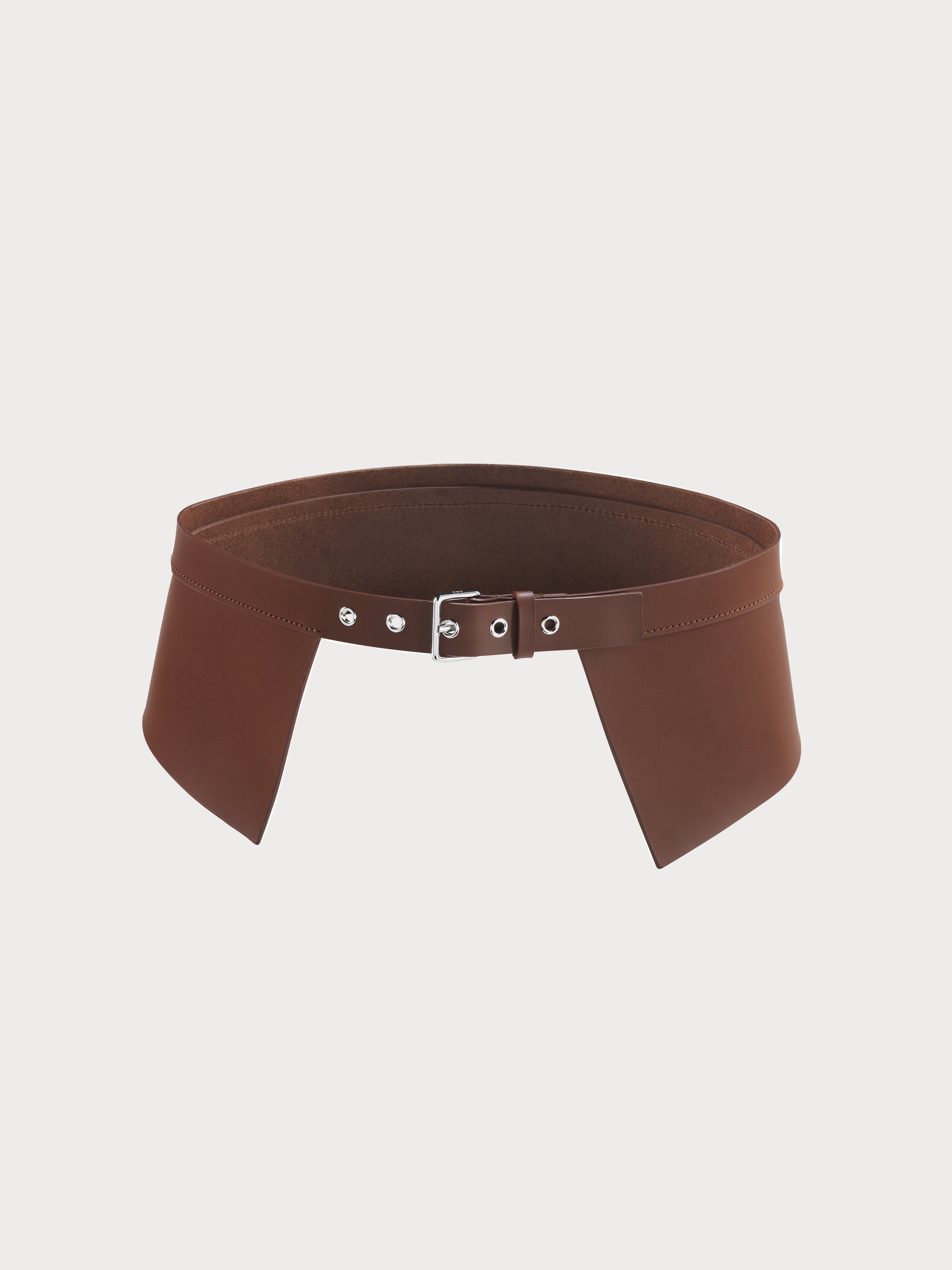 yvy brown belt with silver hardware