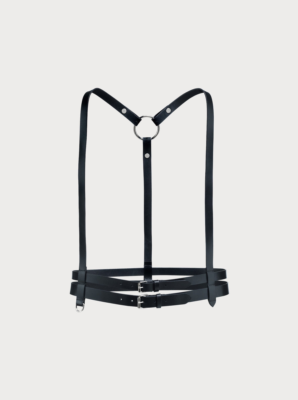 yvy leather eqeustrian harness black front with silver hardware