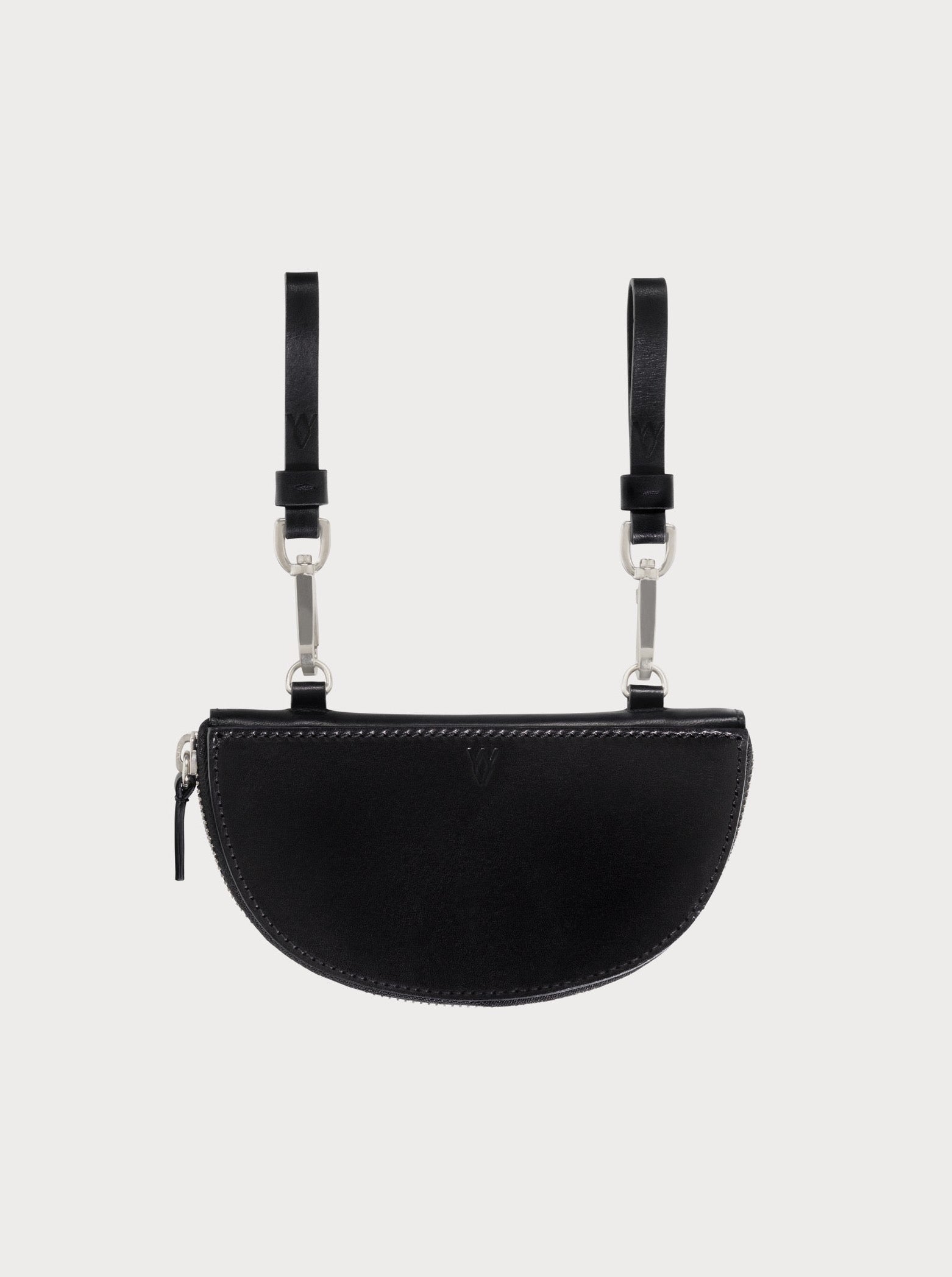 yvy leather moon bag with two hooks