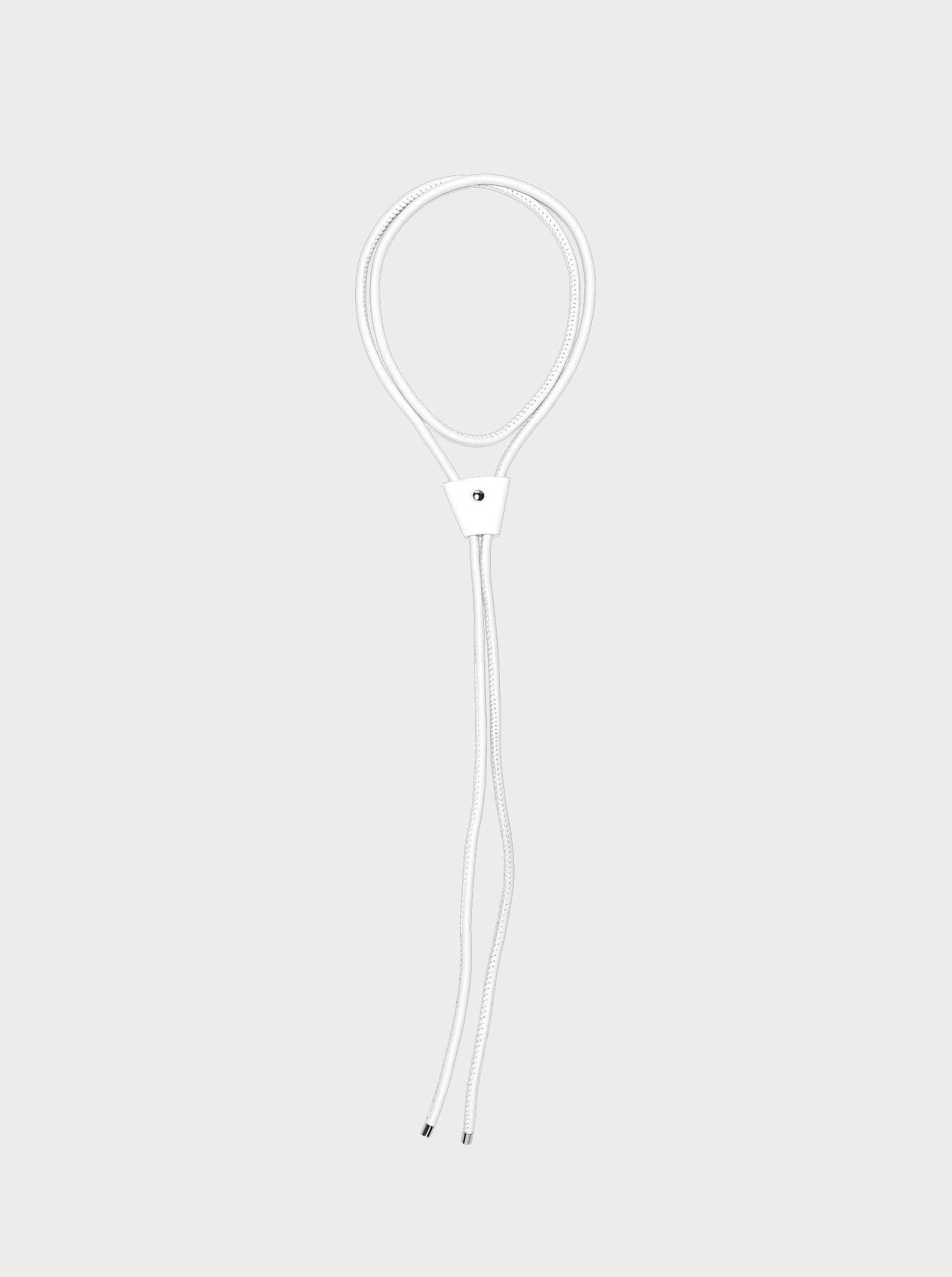 yvy leather bolo choker in white with silver hardware