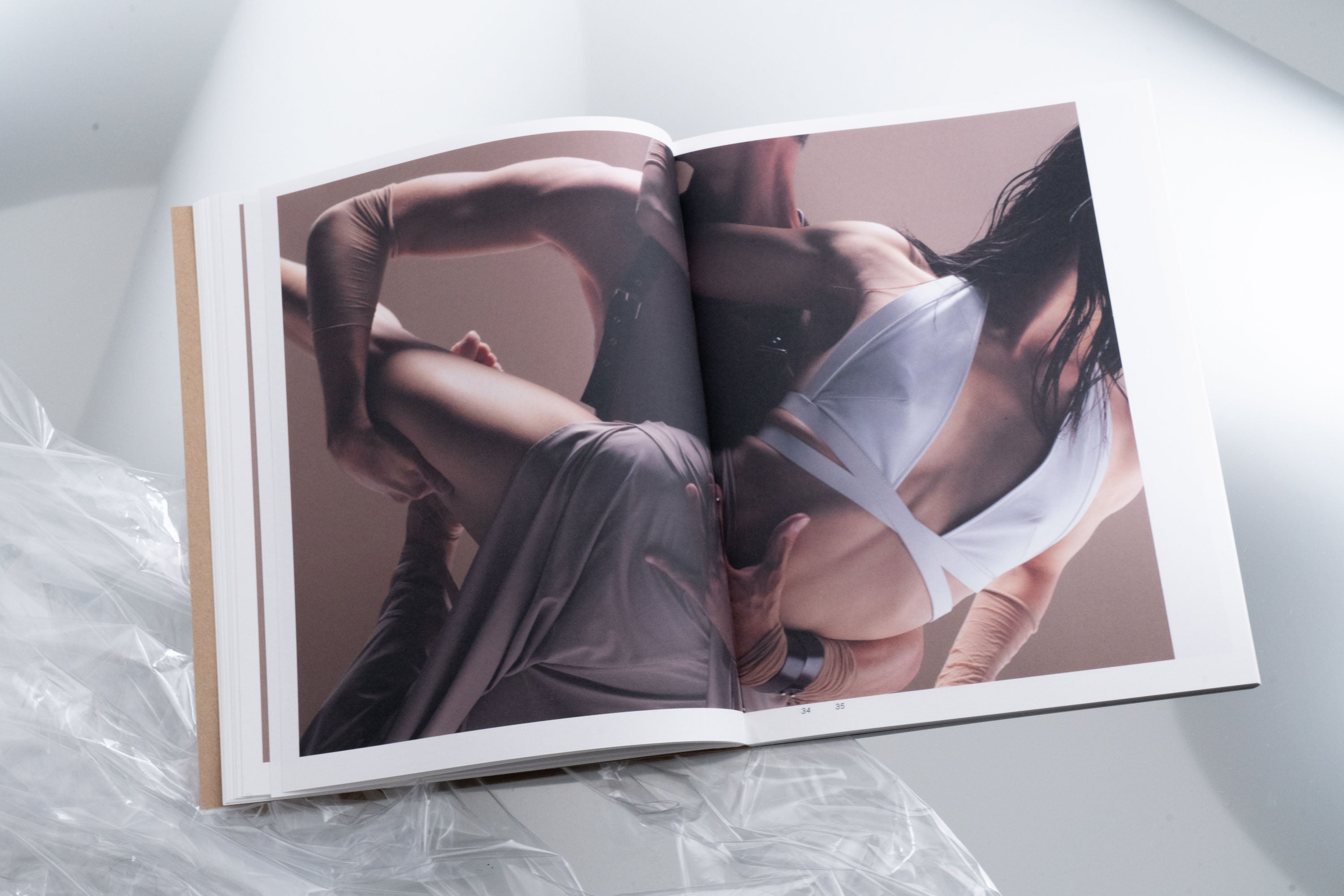 yvy time book page with ballet zurich dancer wearing white wrap bra