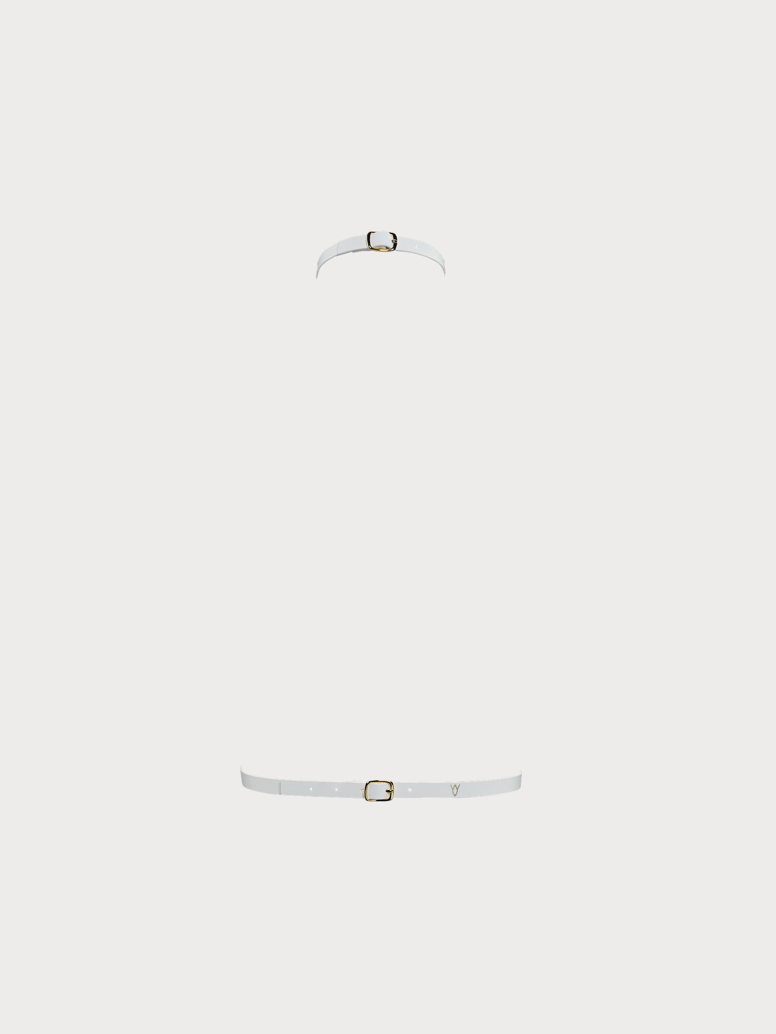 back view of yvy leather minimalist harness in white