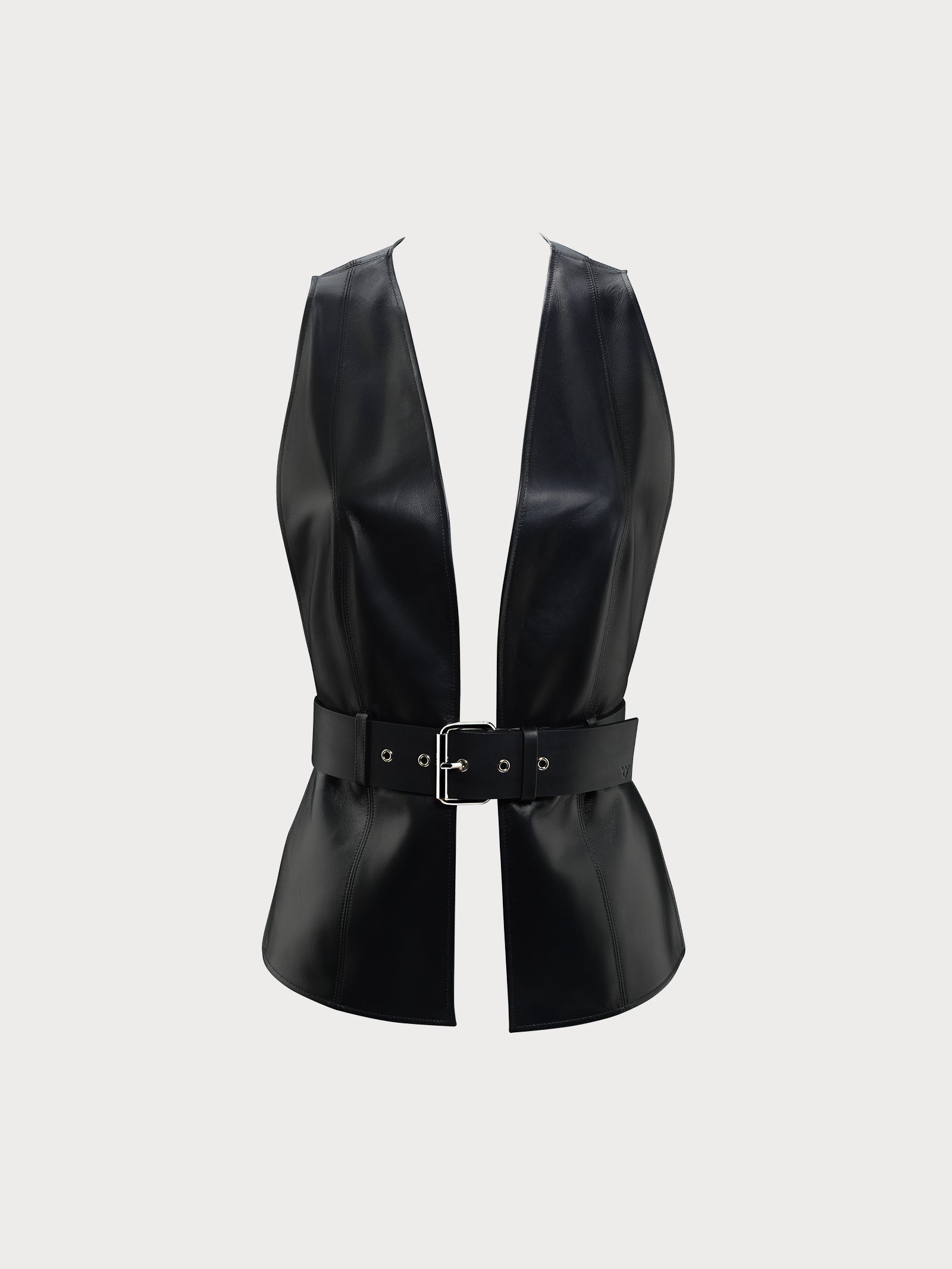 black belted yvy leather vest 